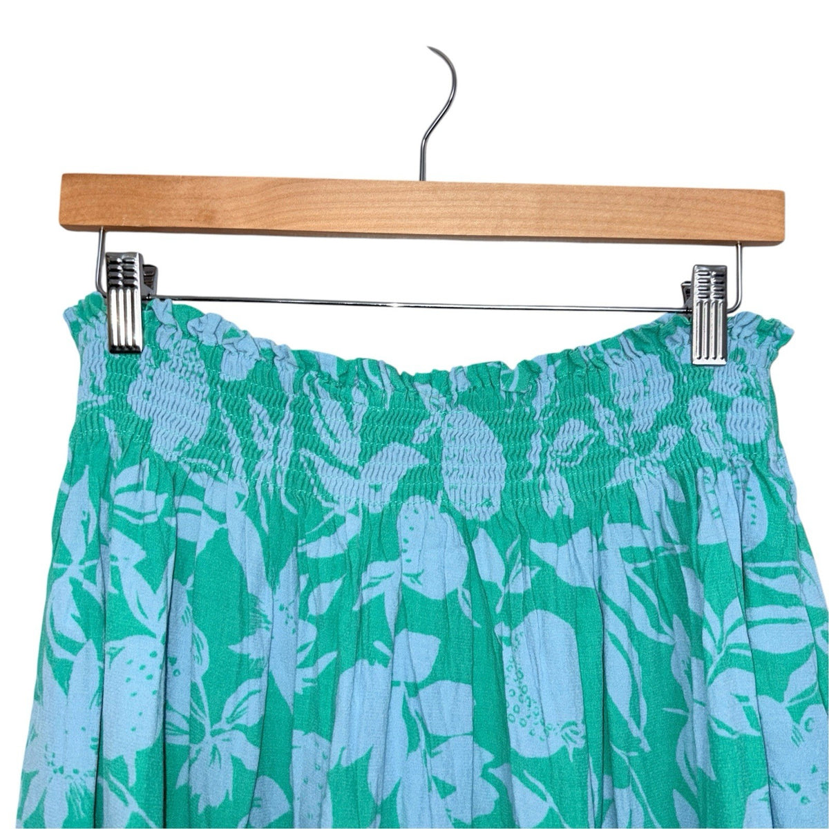 Joules Size UK 14 Floaty Summer Skirt Green Eileen Leaf Print With Pockets VGC