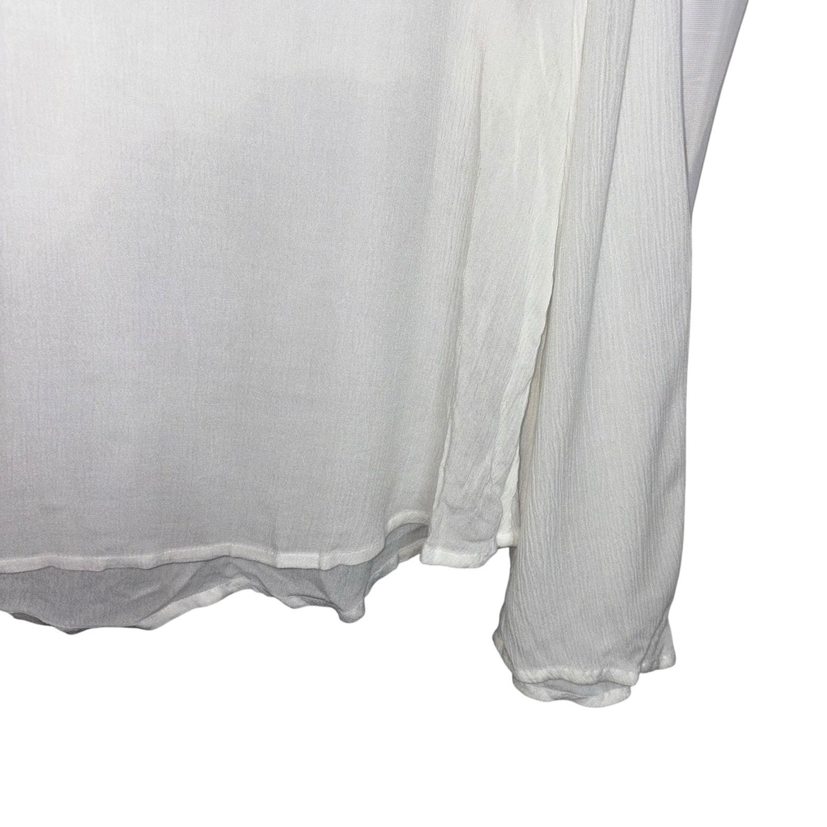 M&S Collection Women's Size UK 18 Long Sleeve Blouse Top White With Lace Panel