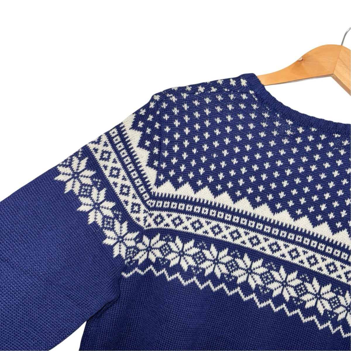 Samuel Windsor Size 2XL Navy Blue Fair Isle Patterned Knit Jumper Wool Blend New