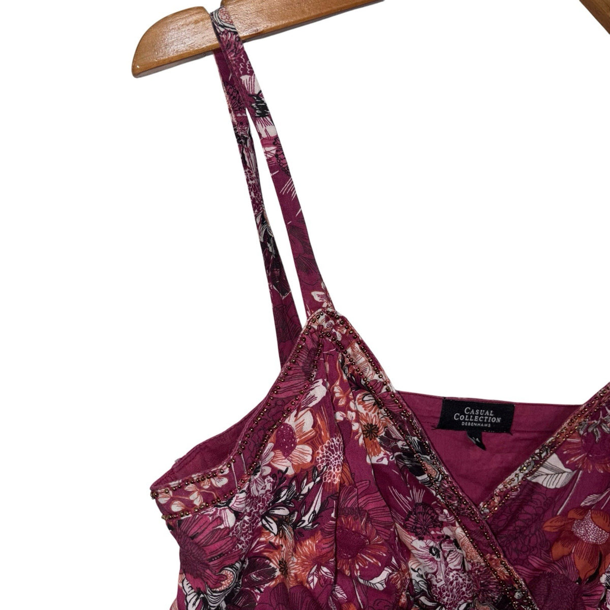 Debenhams Casual Women's Size UK 14 Sleeveless Summer Dress Purple Floral VGC