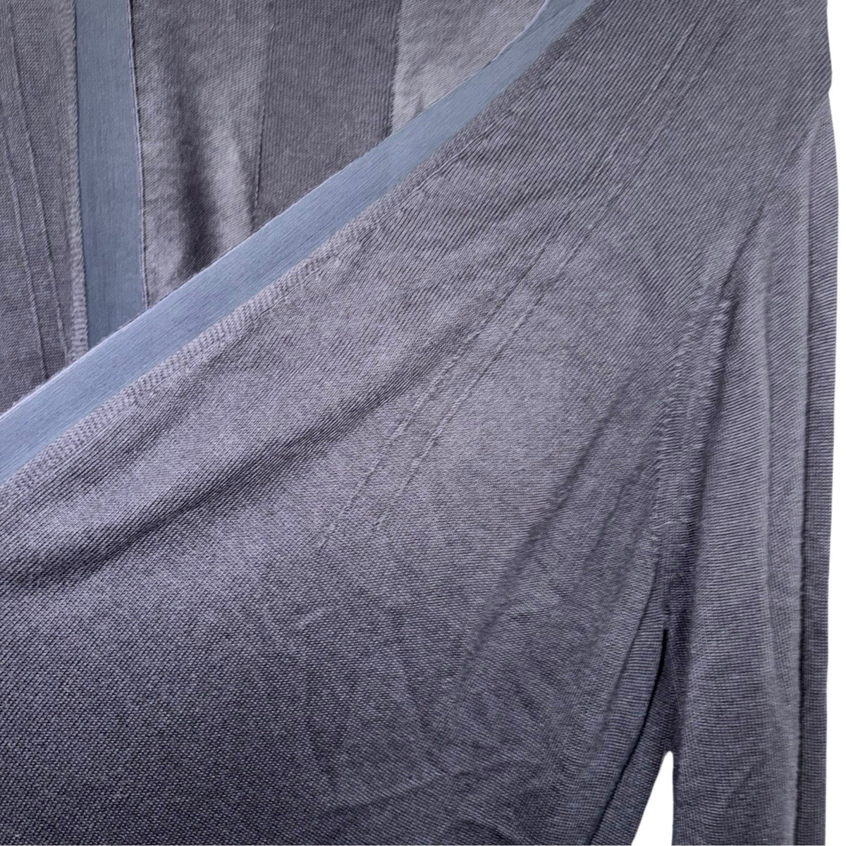 Per Una Size UK 22 Longline Cardigan Navy Blue Open Knit Fabric Trim VGC