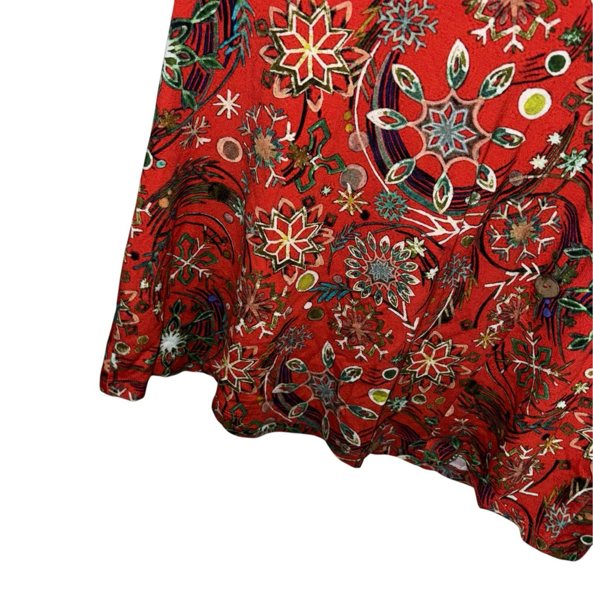 Joe Browns Size UK 14 Tunic Dress Long Sleeve Red Christmas Print Festive VGC