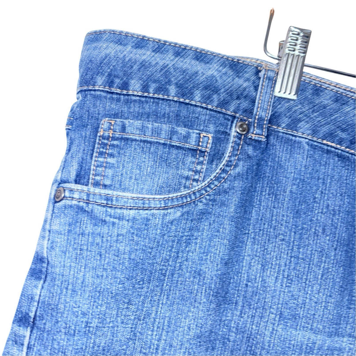Debenhams Women's Size UK 22 Cropped Denim Jeans Mid Blue Zip Fly Plus Size VGC