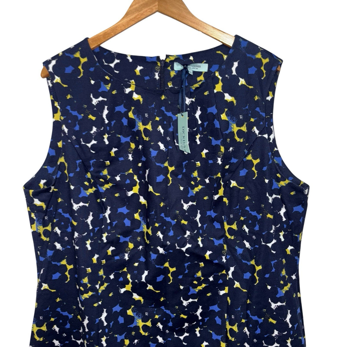 BNWT Dickins & Jones Women's Size UK 20 Sleeveless Dress Navy Multi Pattern