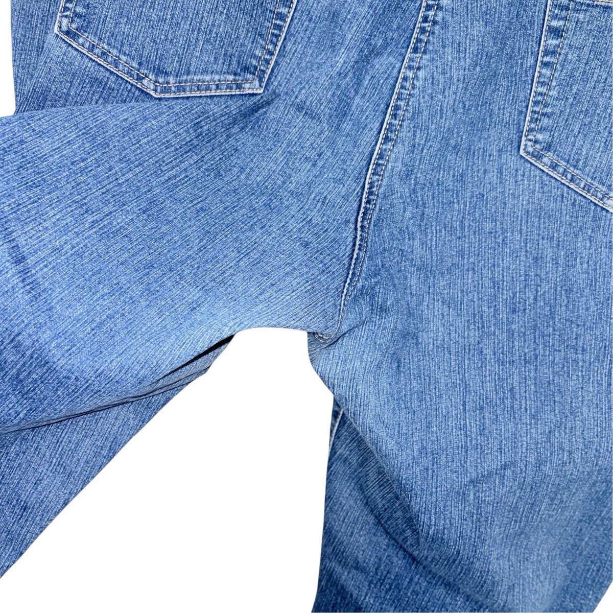 Debenhams Women's Size UK 22 Cropped Denim Jeans Mid Blue Zip Fly Plus Size VGC