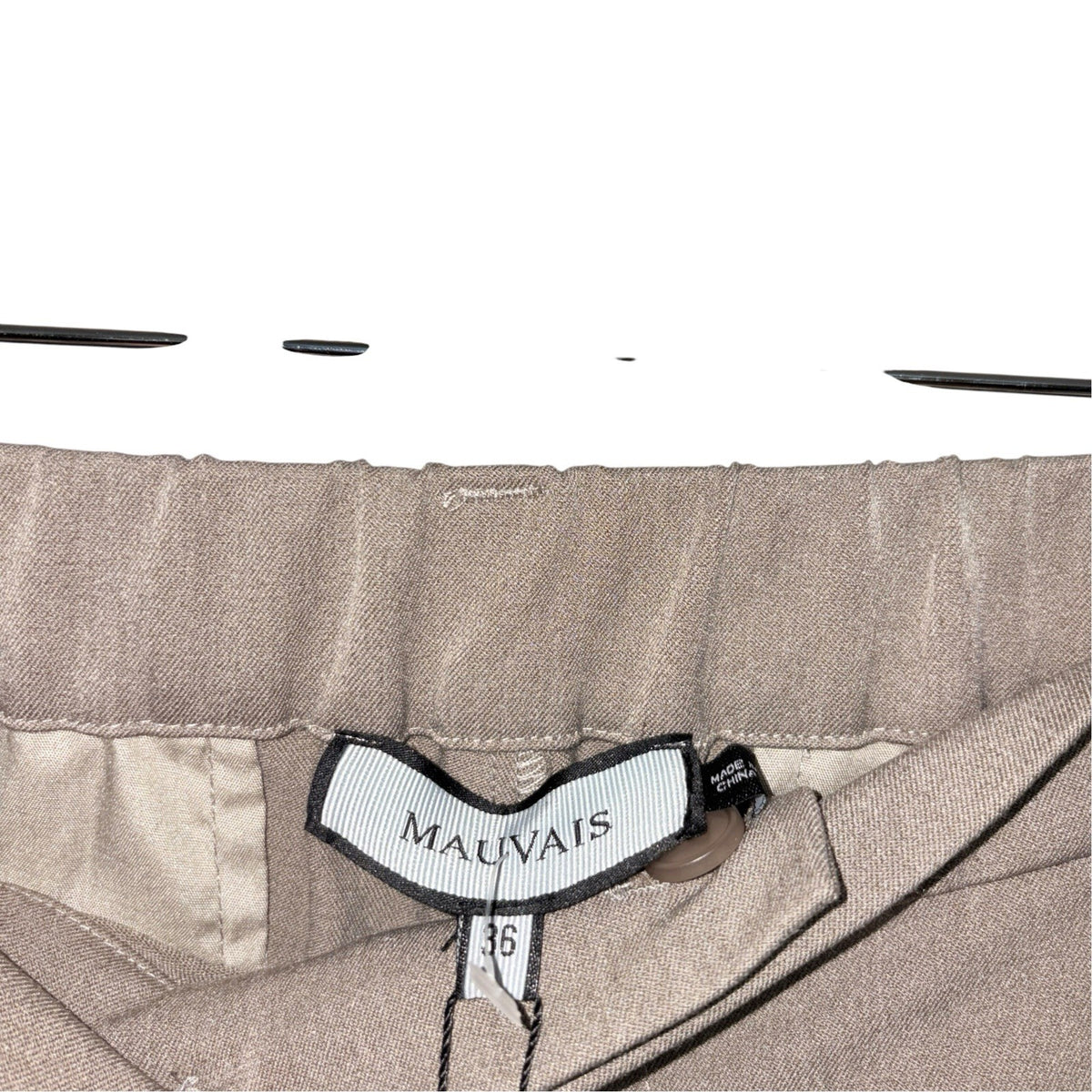 Mauvais Men's Size W36 Beige Taupe Tailored Trousers Relaxed Fit Pleated New