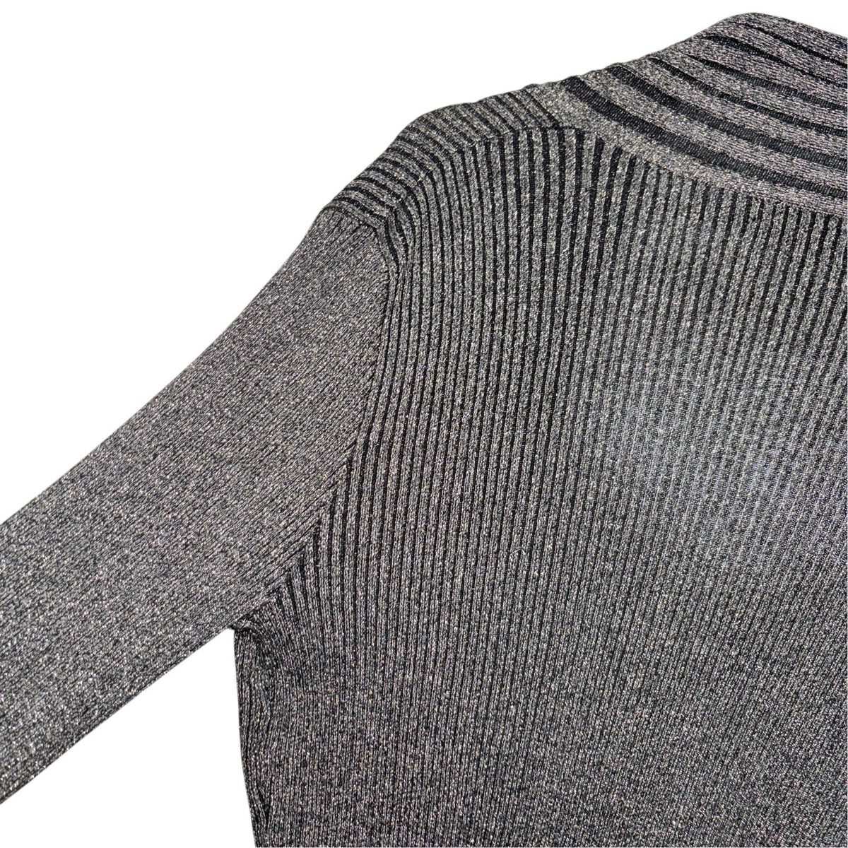 Kaleidoscope Size UK 16 Cable-Knit Open Front Cardigan Black Bronze Sparkle Xmas