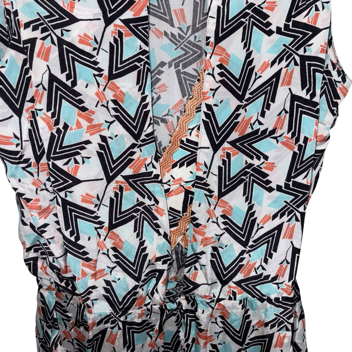 Pepe Jeans Women's Size Small Sleeveless Dress 80s Multi Geo Pattern Style VGC