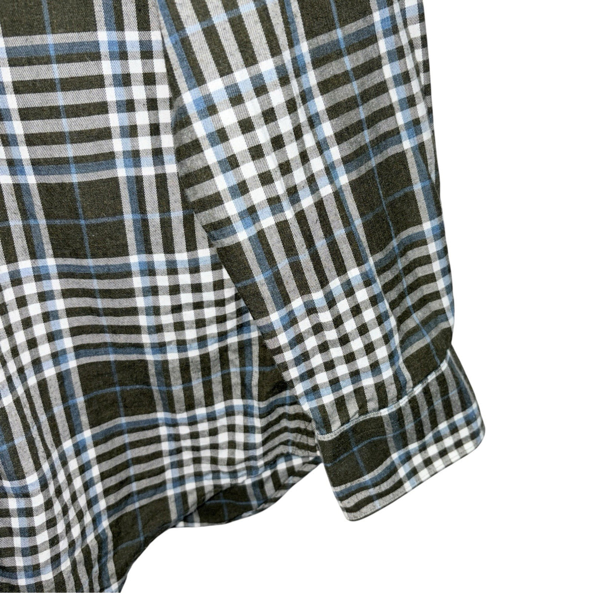 Banana Republic Men's Size Med Tailored Slim Fit Plaid Shirt Green White Blue