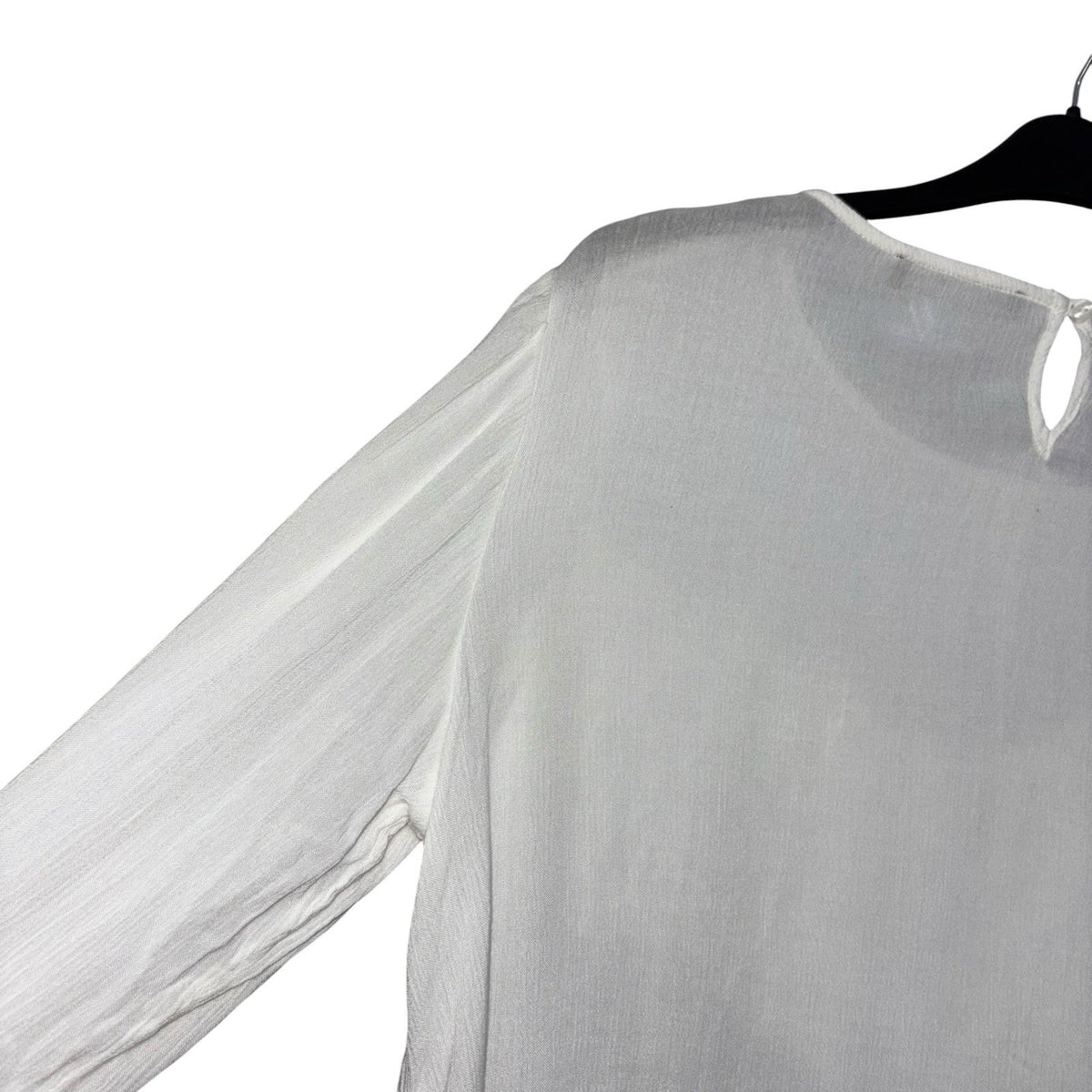 M&S Collection Women's Size UK 18 Long Sleeve Blouse Top White With Lace Panel