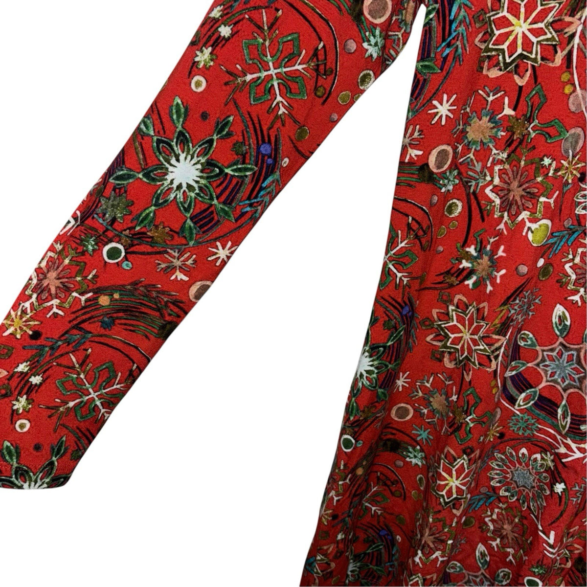 Joe Browns Size UK 14 Tunic Dress Long Sleeve Red Christmas Print Festive VGC