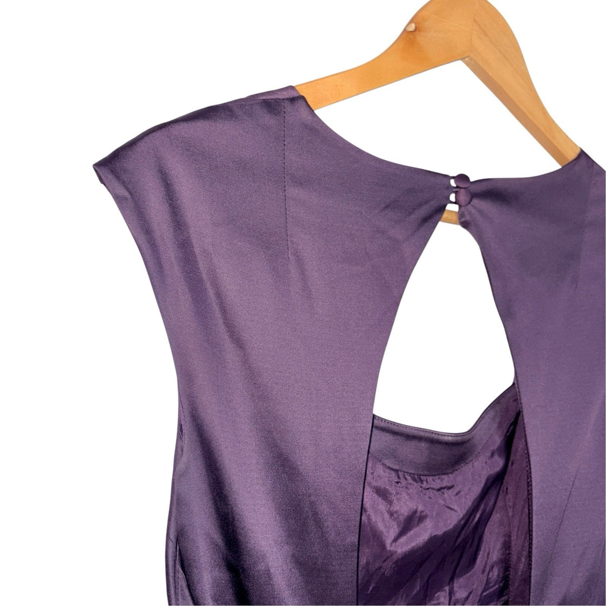 Warehouse Spotlight Women's Size UK 10 Occasions Dress Deep Purple Zip Rear Worn