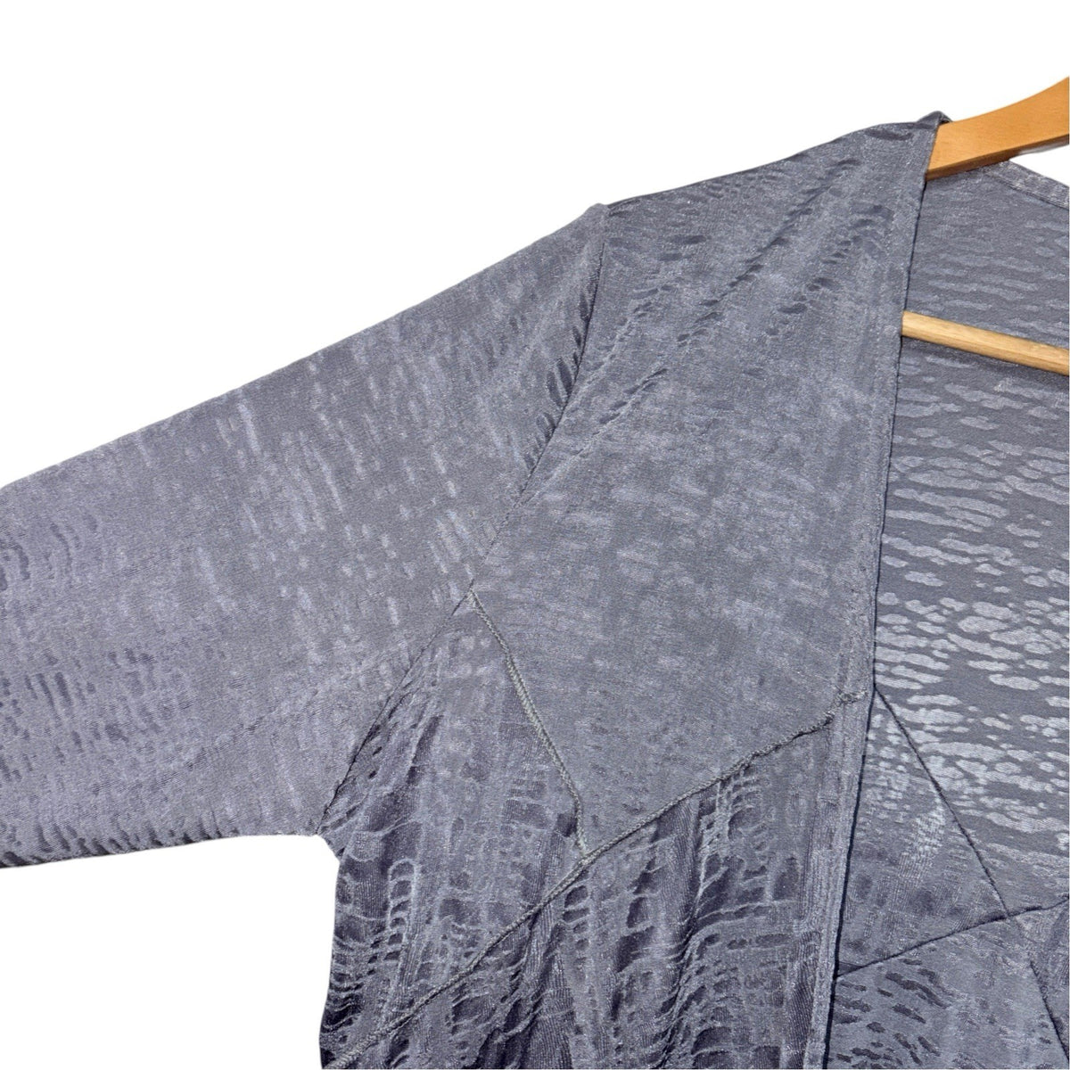 Per Una Women's Size UK 18 Grey V-Neck Open Front 3/4 Sleeve Cardigan VGC