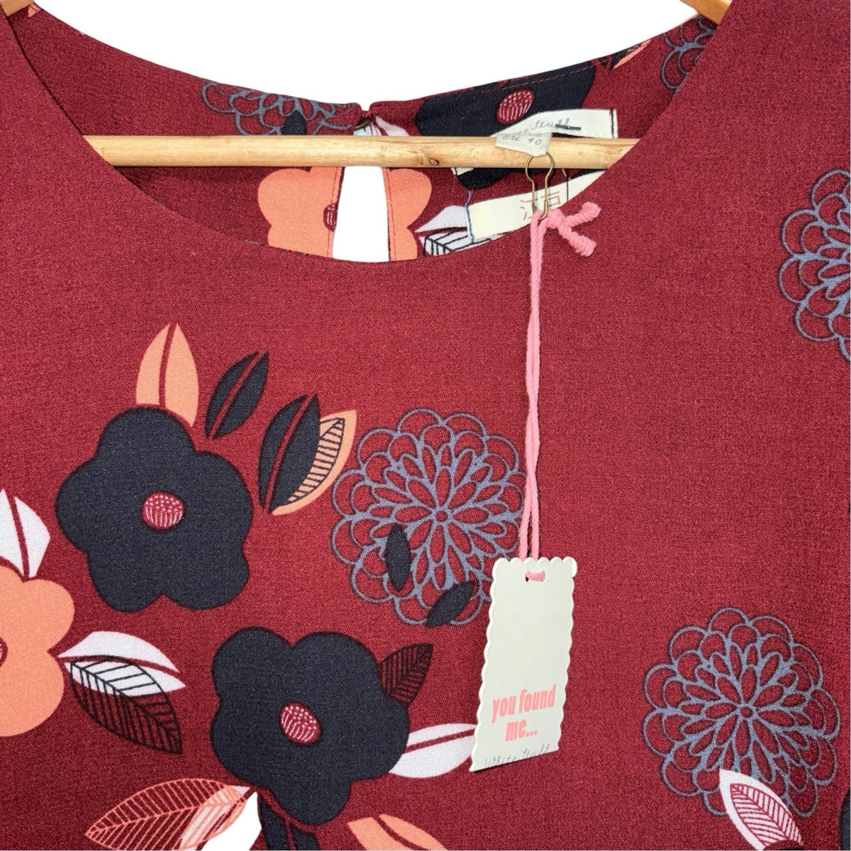 BNWT White Stuff Edo Women's Size UK 12 3/4 Sleeve Dress Japanese Insipired Red
