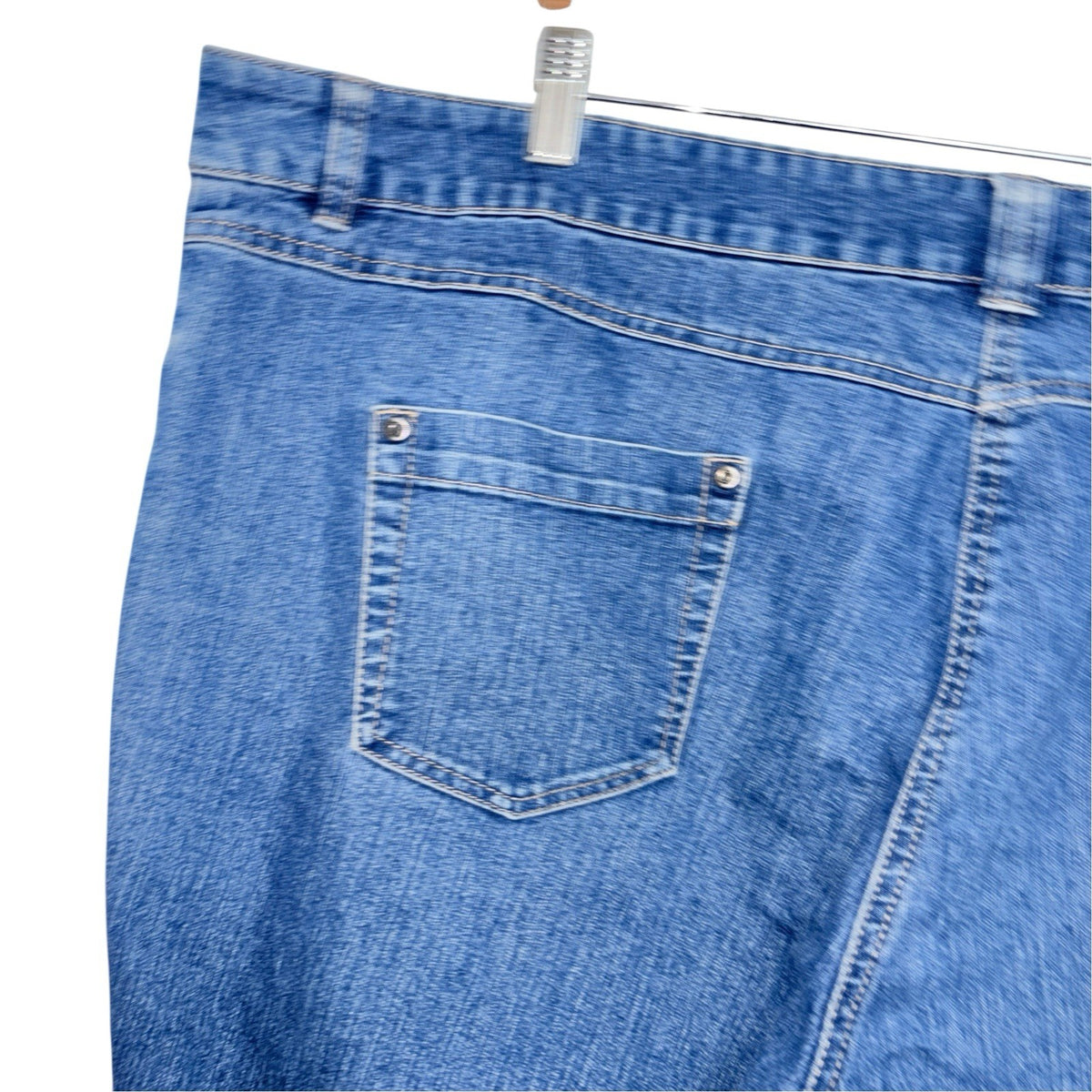Debenhams Women's Size UK 22 Cropped Denim Jeans Mid Blue Zip Fly Plus Size VGC