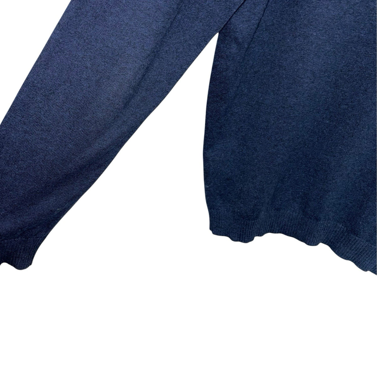Jaeger Size Medium Vintage Jumper Long Sleeve Navy Blue Cotton V Neck VGC