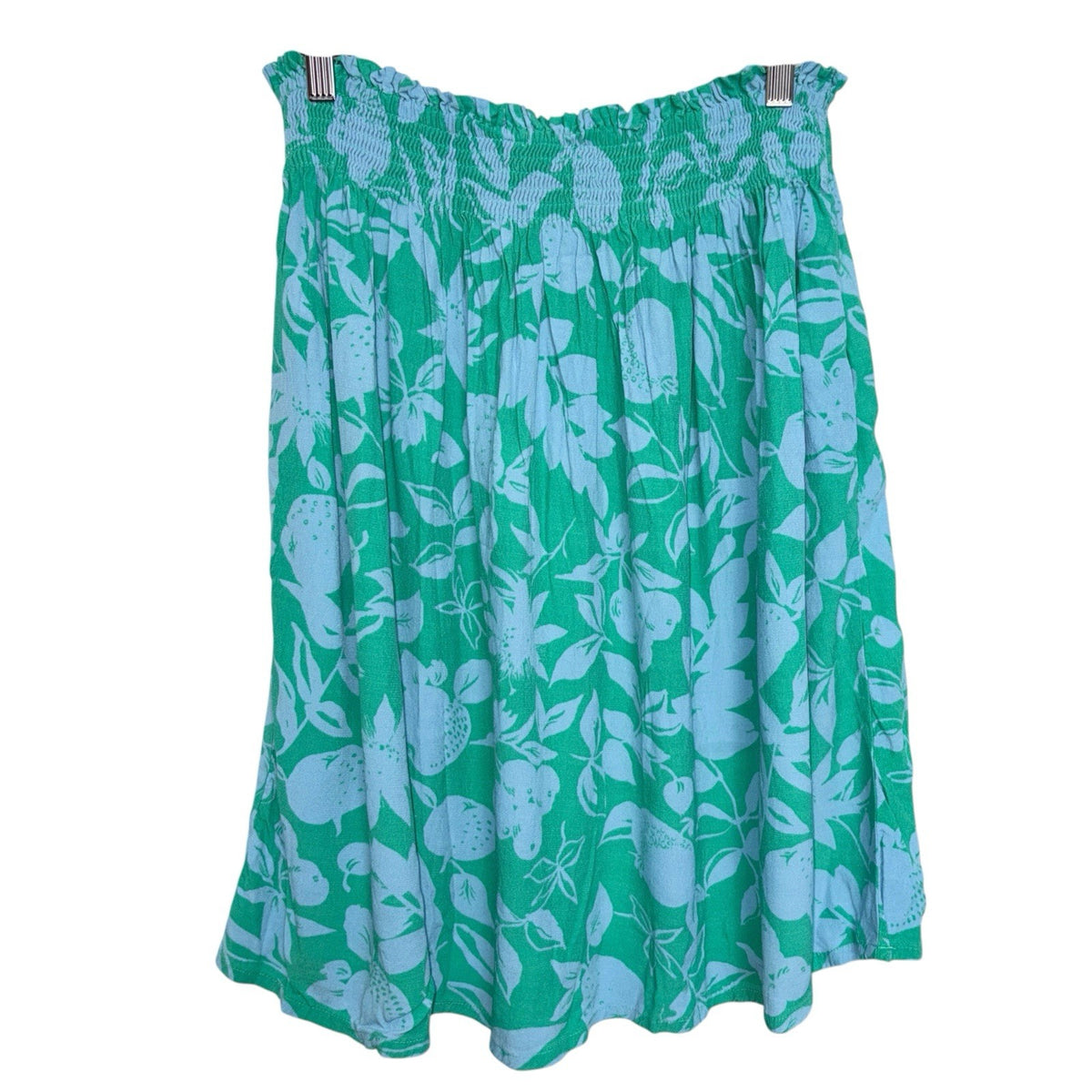 Joules Size UK 14 Floaty Summer Skirt Green Eileen Leaf Print With Pockets VGC