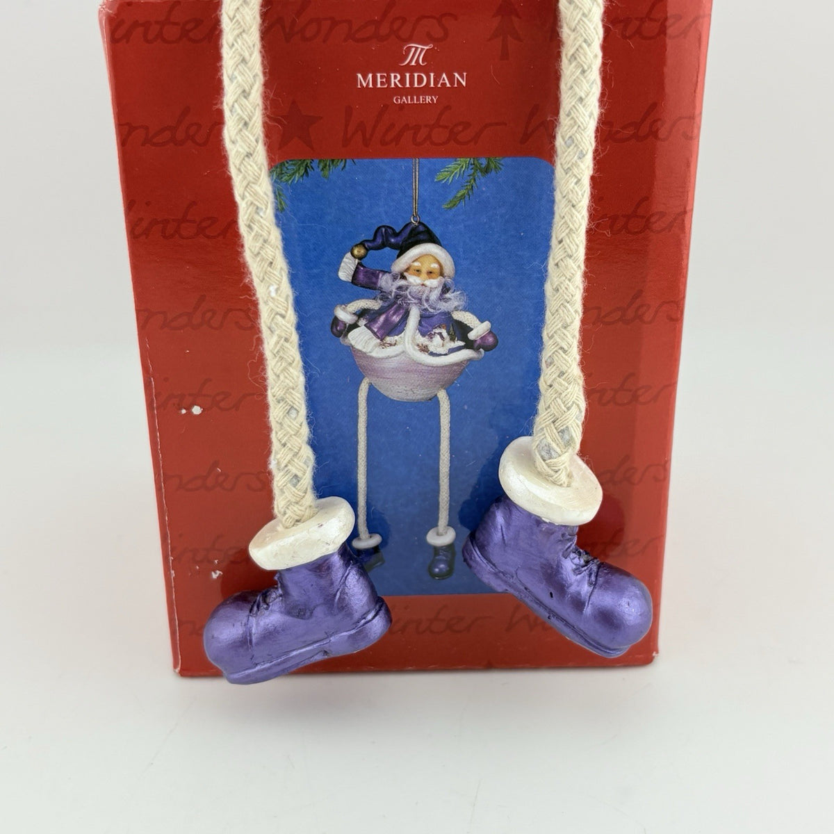 Salco Meridian Collection Hanging Christmas Ornament Purple Santa Claus VGC