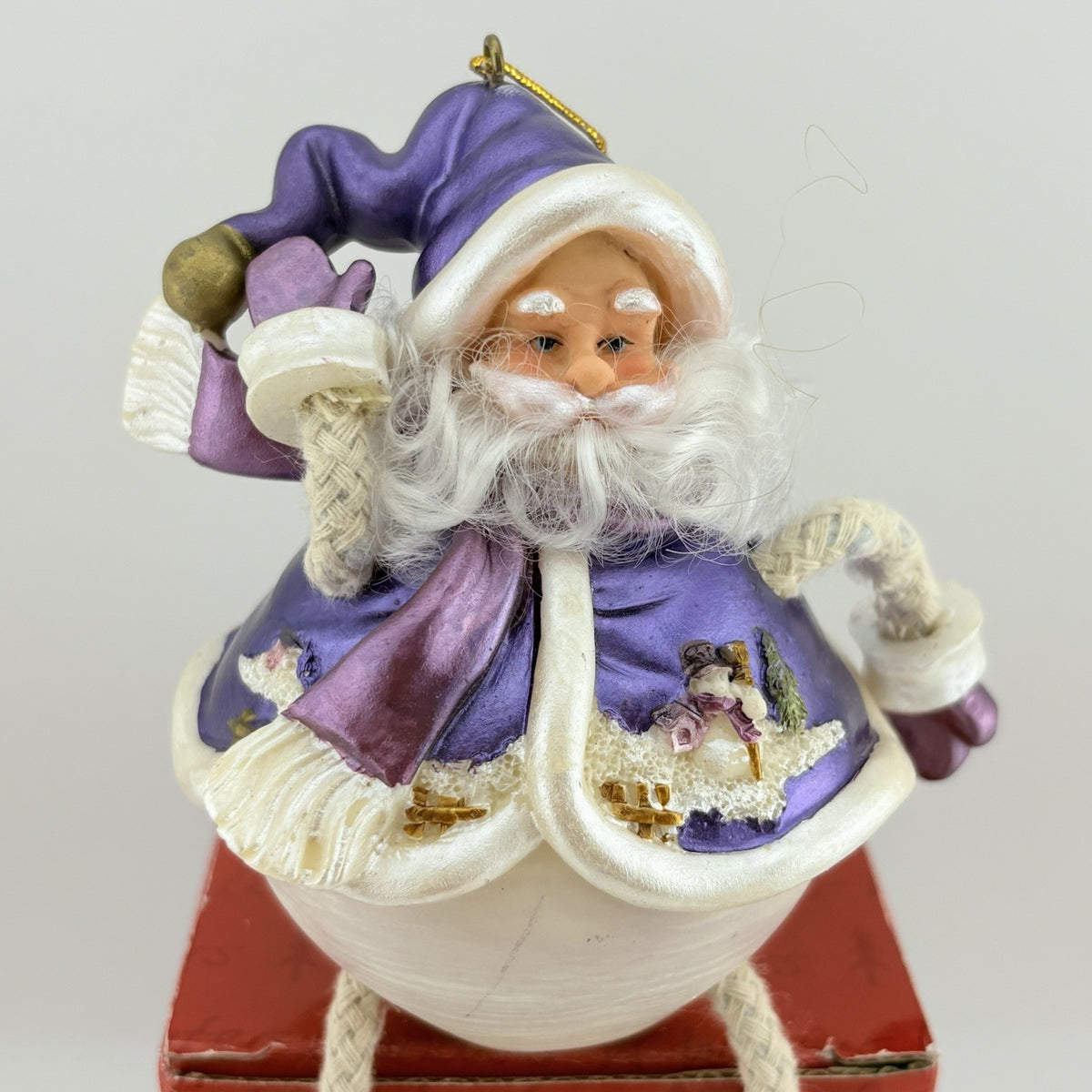 Salco Meridian Collection Hanging Christmas Ornament Purple Santa Claus VGC