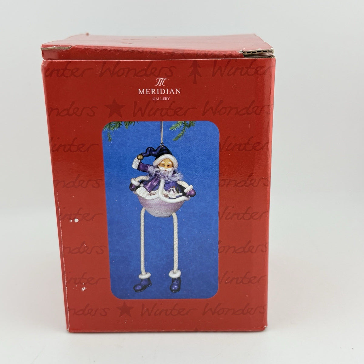 Salco Meridian Collection Hanging Christmas Ornament Purple Santa Claus VGC