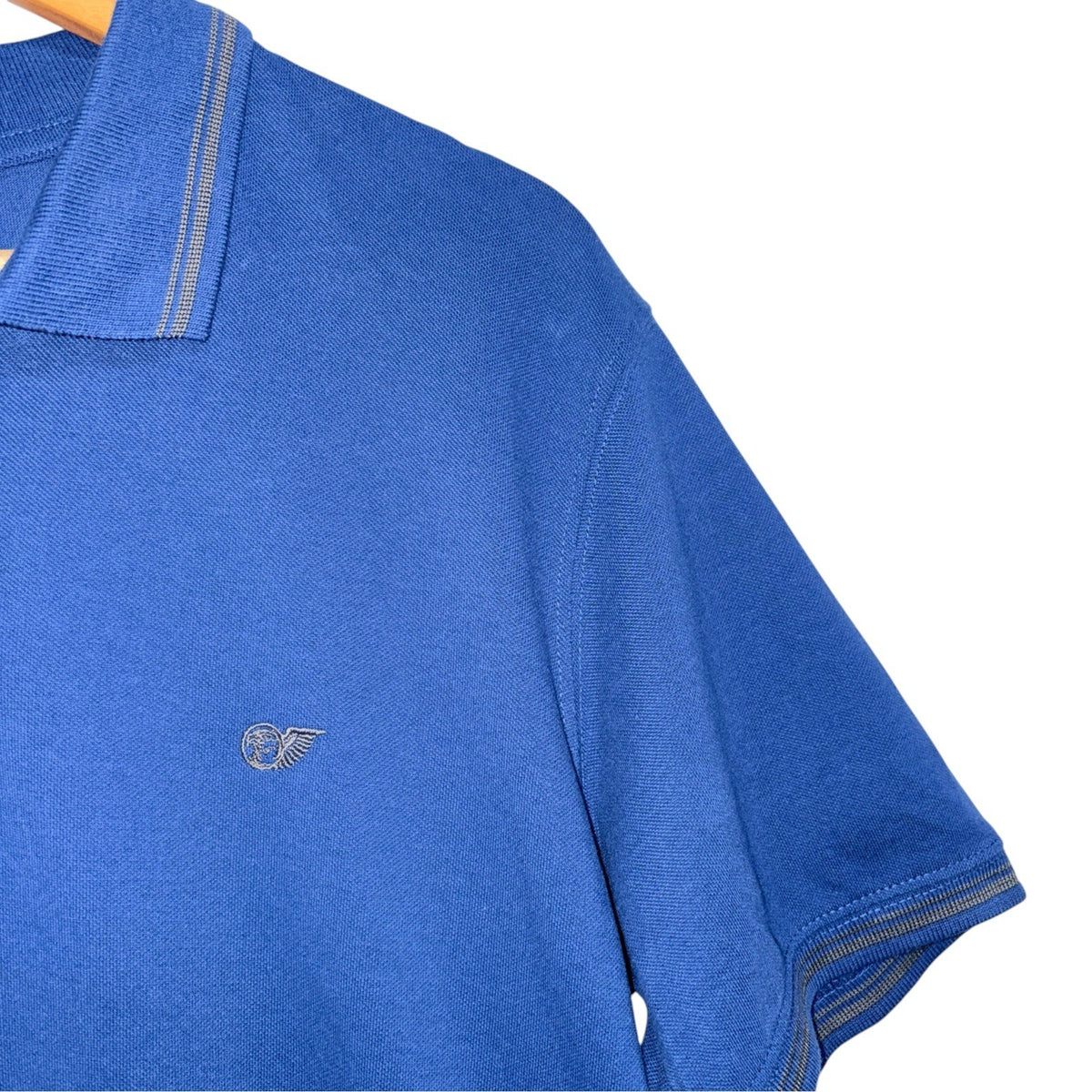 Carrera Men's Size XL Short Sleeve Polo Shirt Blue Cotton Embroidered Logo VGC