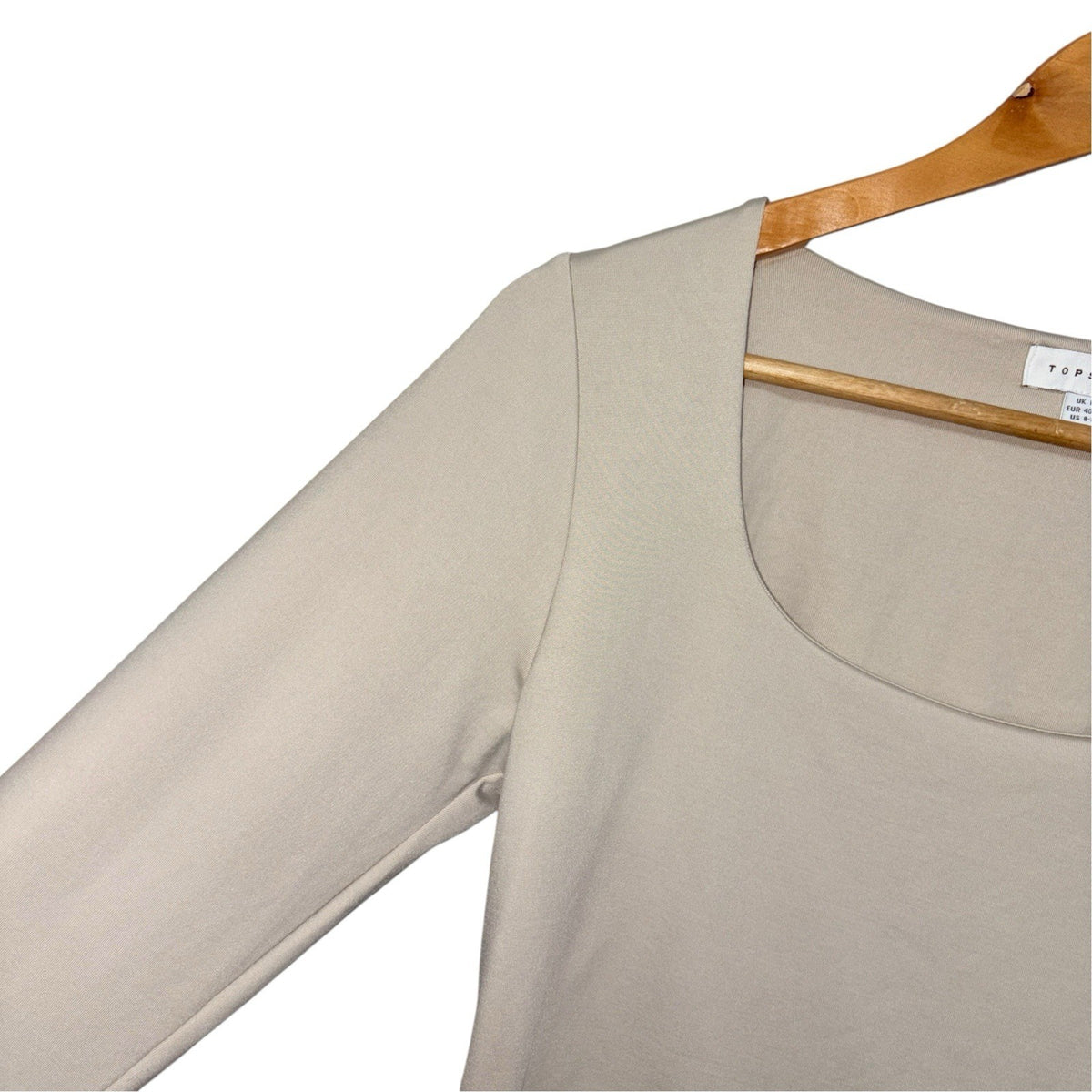 Topshop Women's Size Medium Long Sleeved Bodysuit Beige Cream Used VGC