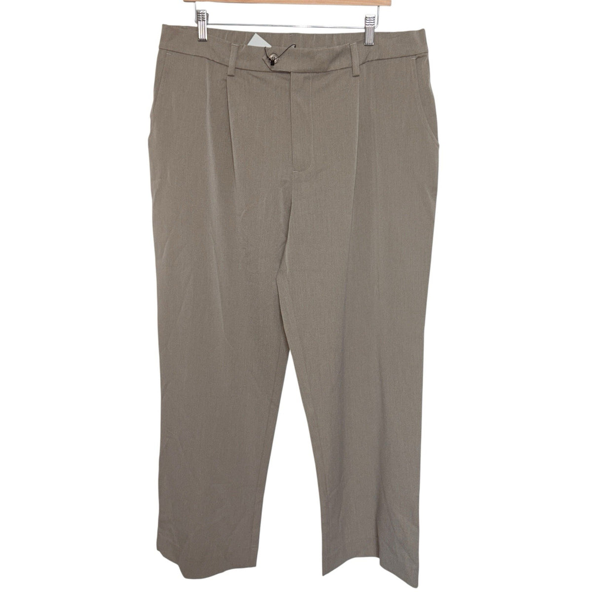 Mauvais Men's Size W36 Beige Taupe Tailored Trousers Relaxed Fit Pleated New