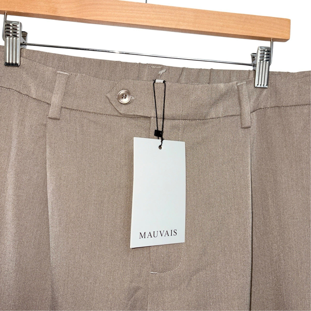 Mauvais Men's Size W36 Beige Taupe Tailored Trousers Relaxed Fit Pleated New