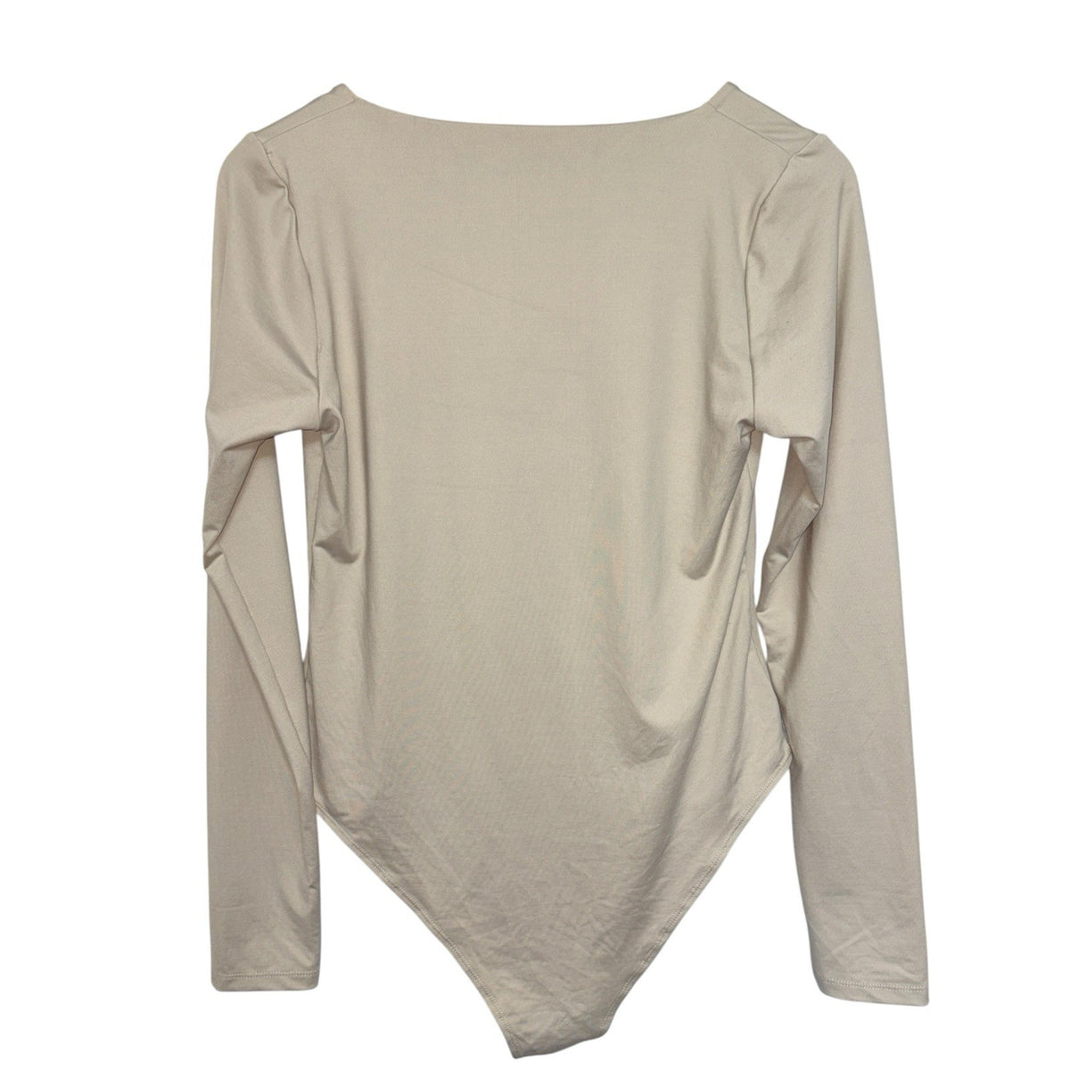 Topshop Women's Size Medium Long Sleeved Bodysuit Beige Cream Used VGC