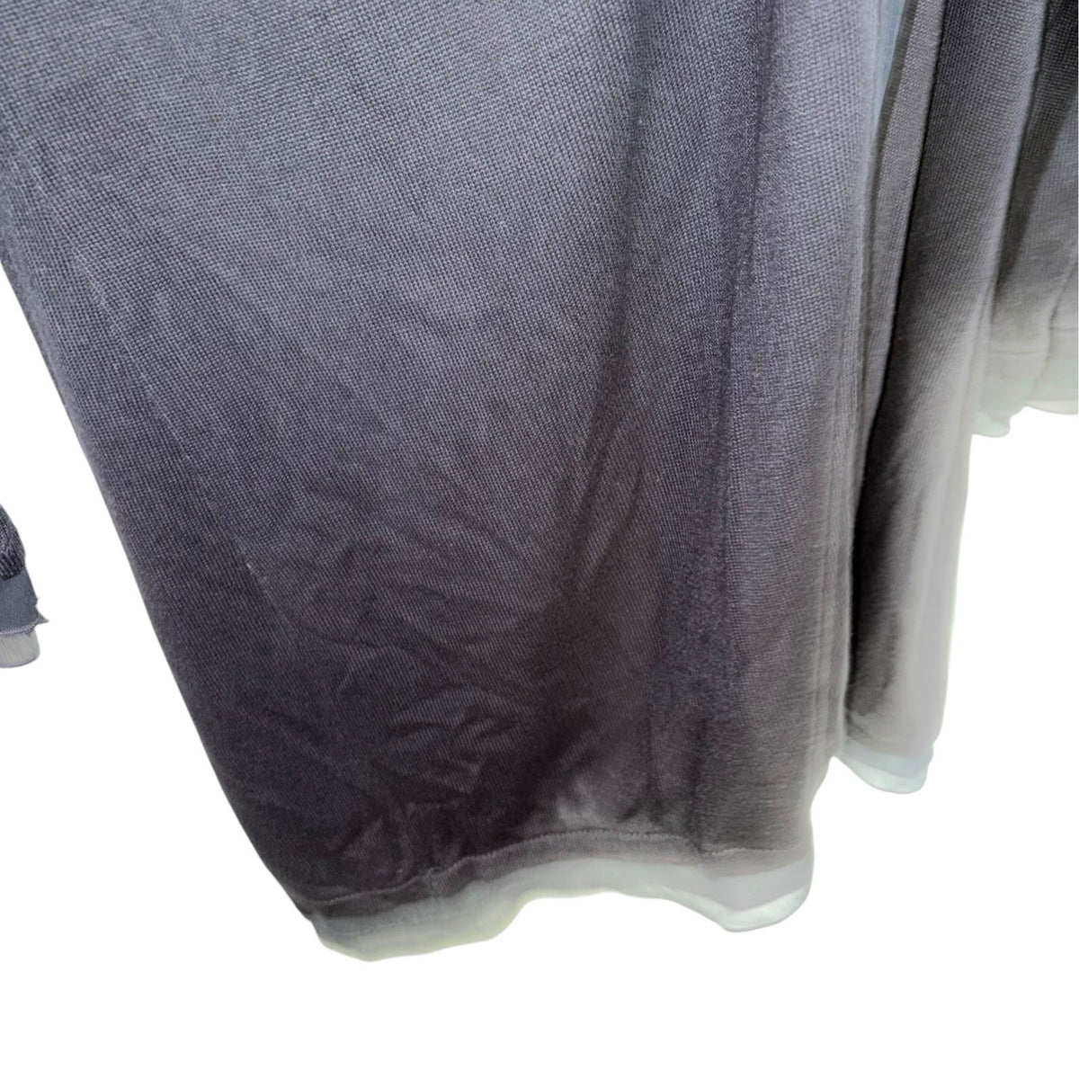 Per Una Size UK 22 Longline Cardigan Navy Blue Open Knit Fabric Trim VGC