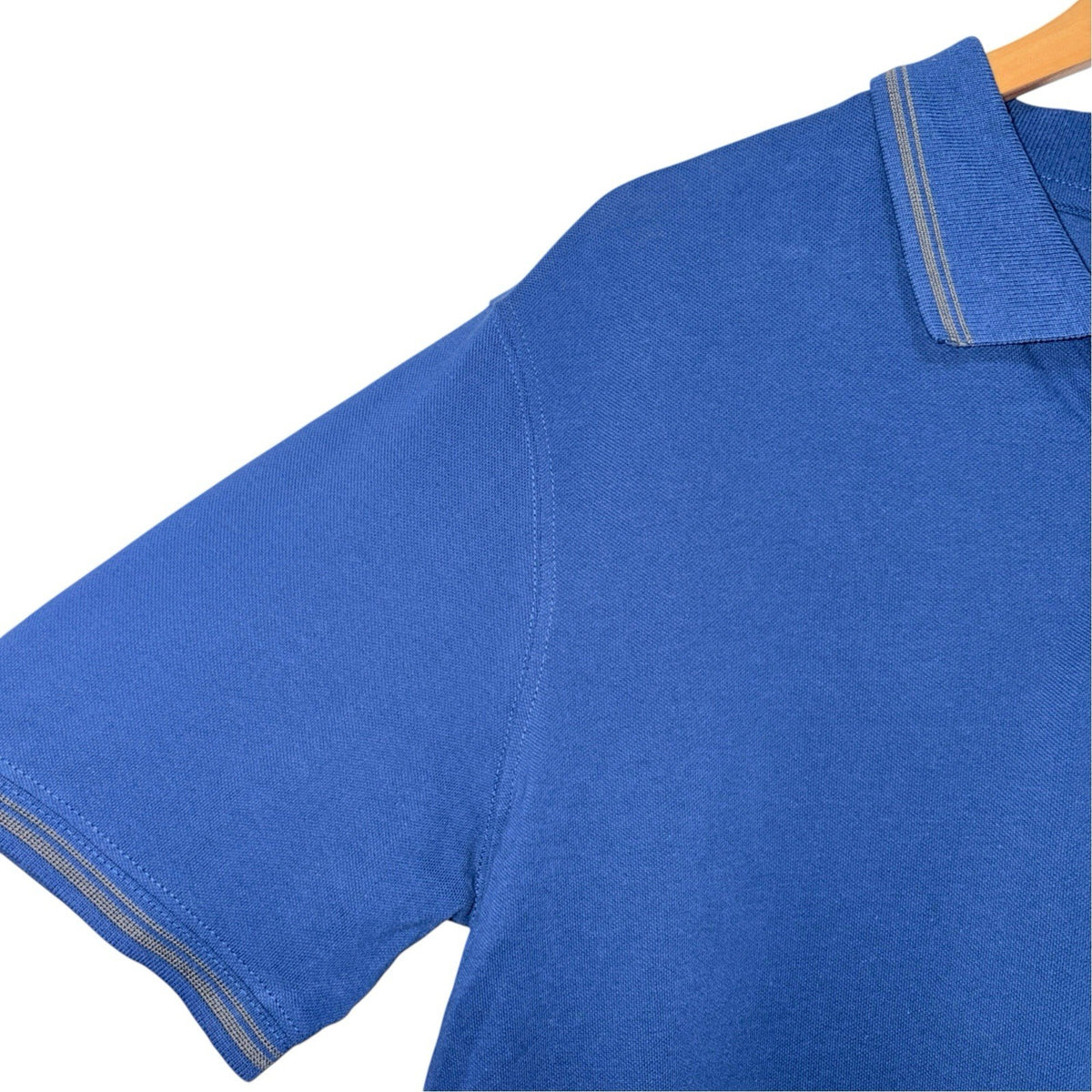 Carrera Men's Size XL Short Sleeve Polo Shirt Blue Cotton Embroidered Logo VGC