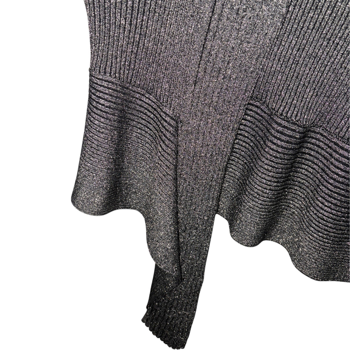 Kaleidoscope Size UK 16 Cable-Knit Open Front Cardigan Black Bronze Sparkle Xmas