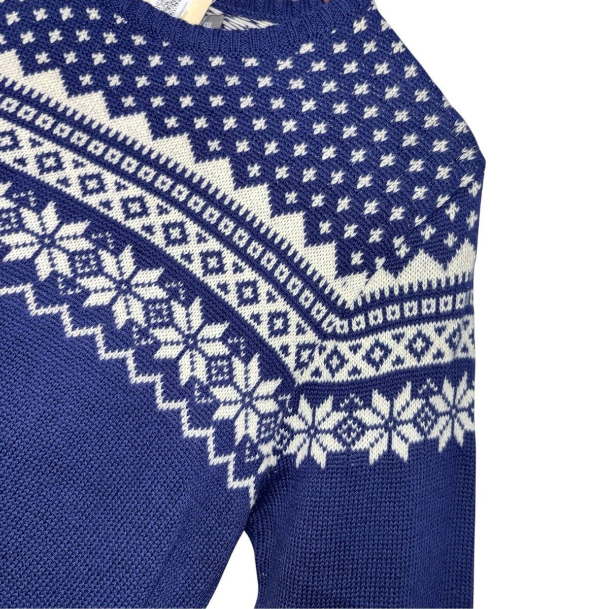 Samuel Windsor Size 2XL Navy Blue Fair Isle Patterned Knit Jumper Wool Blend New