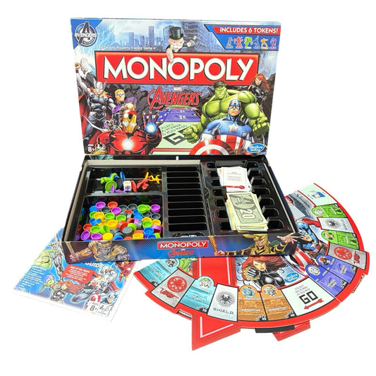 2014 Hasbro Marvel Avengers Edition Monopoly 6 Tokens Complete VGC