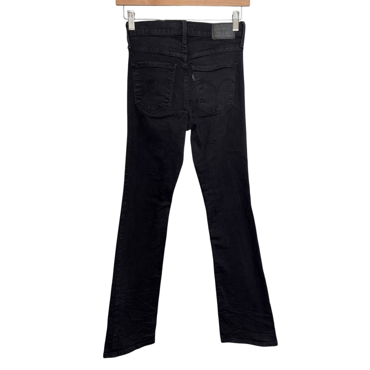 Levi's Women's 25Wx30L 315 Shaping Bootcut Black Denim Jeans Cotton Stretch VGC