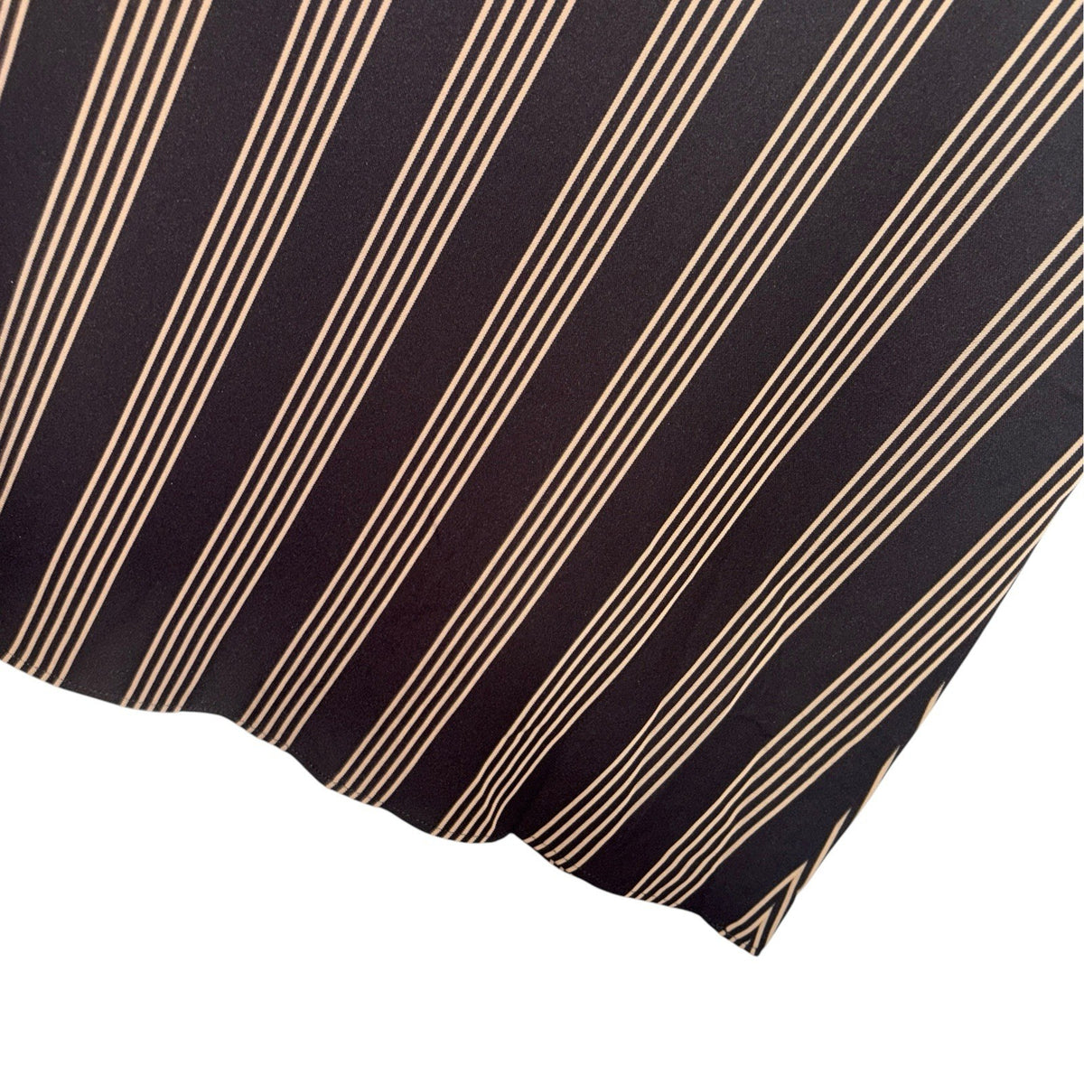 BNWT H&M Women's Size UK 14 A-Line Skirt Black Brown Stripes Button Front Work