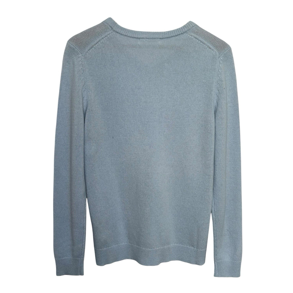 Woolovers Size Medium Lambswool Jumper Baby Blue Long Sleeve V Neck VGC