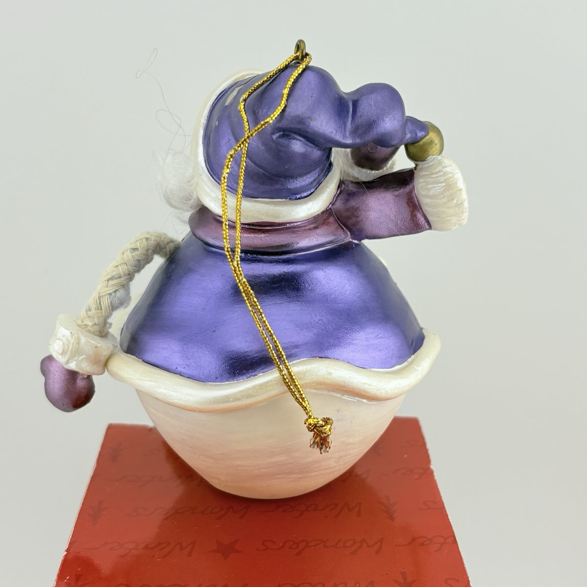 Salco Meridian Collection Hanging Christmas Ornament Purple Santa Claus VGC