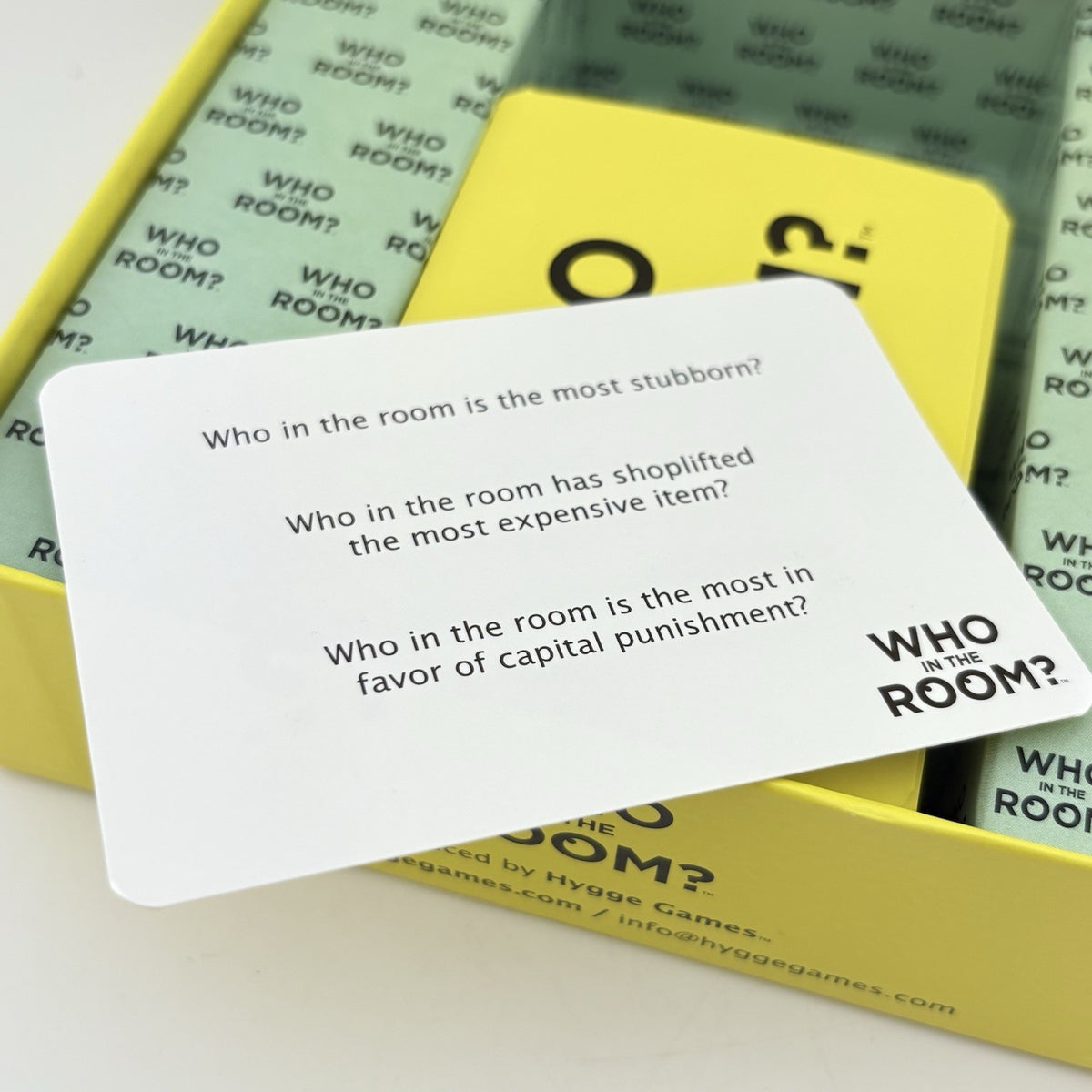 Who in the Room? Party Game by Hygge Games Friends 17+ Game Complete VGC