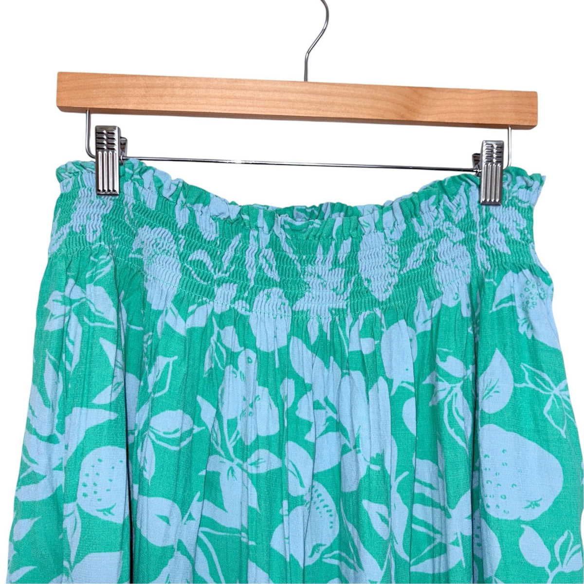 Joules Size UK 14 Floaty Summer Skirt Green Eileen Leaf Print With Pockets VGC