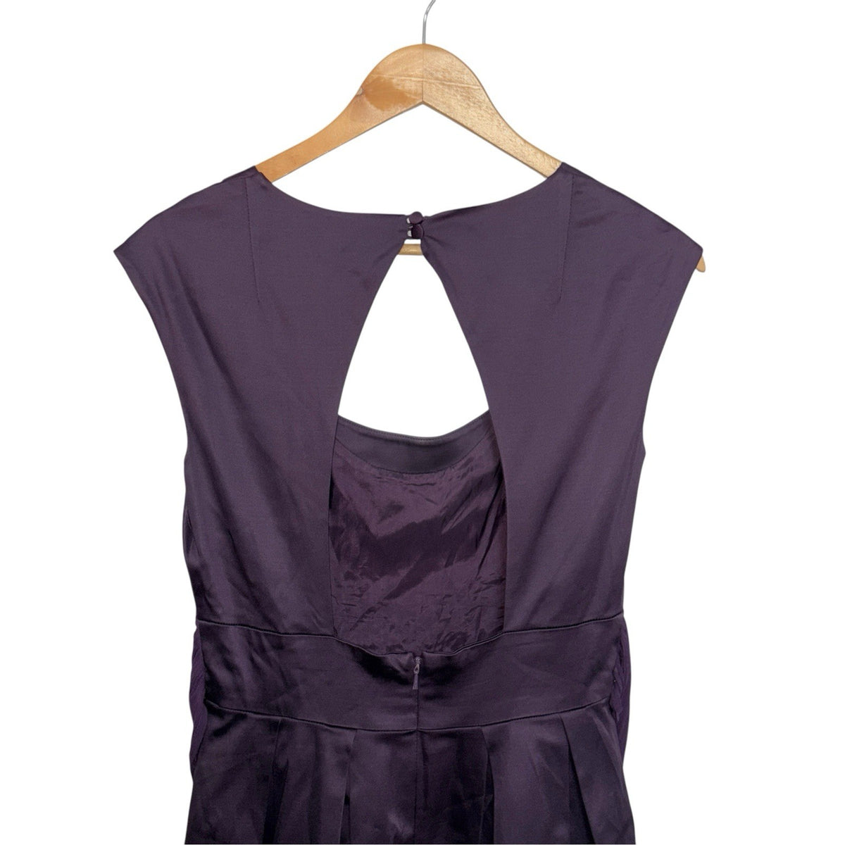 Warehouse Spotlight Women's Size UK 10 Occasions Dress Deep Purple Zip Rear Worn