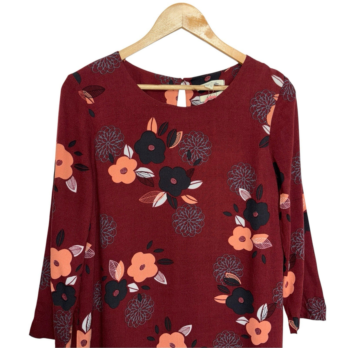 BNWT White Stuff Edo Women's Size UK 12 3/4 Sleeve Dress Japanese Insipired Red