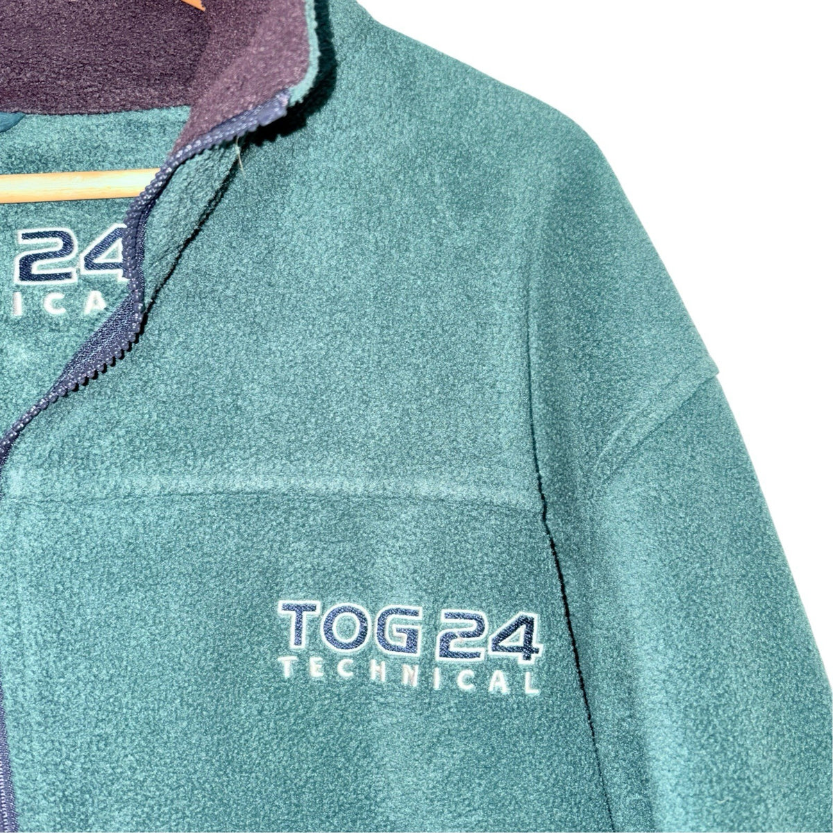 Tog 24 Men's Size XL Technical Fleece Full Zip Forest Green Pockets Drawstring