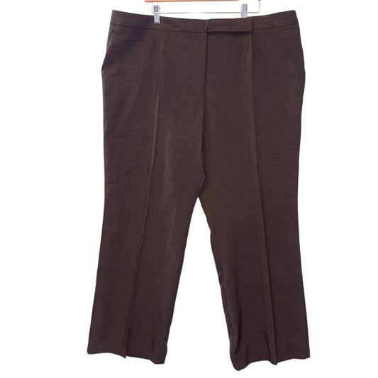 Vintage Etam Women's Size UK 24 Brown Formal Trousers Dress Pants Reg New