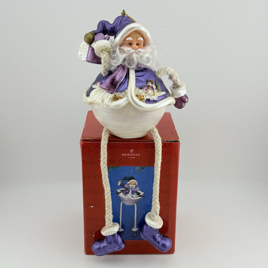 Salco Meridian Collection Hanging Christmas Ornament Purple Santa Claus VGC