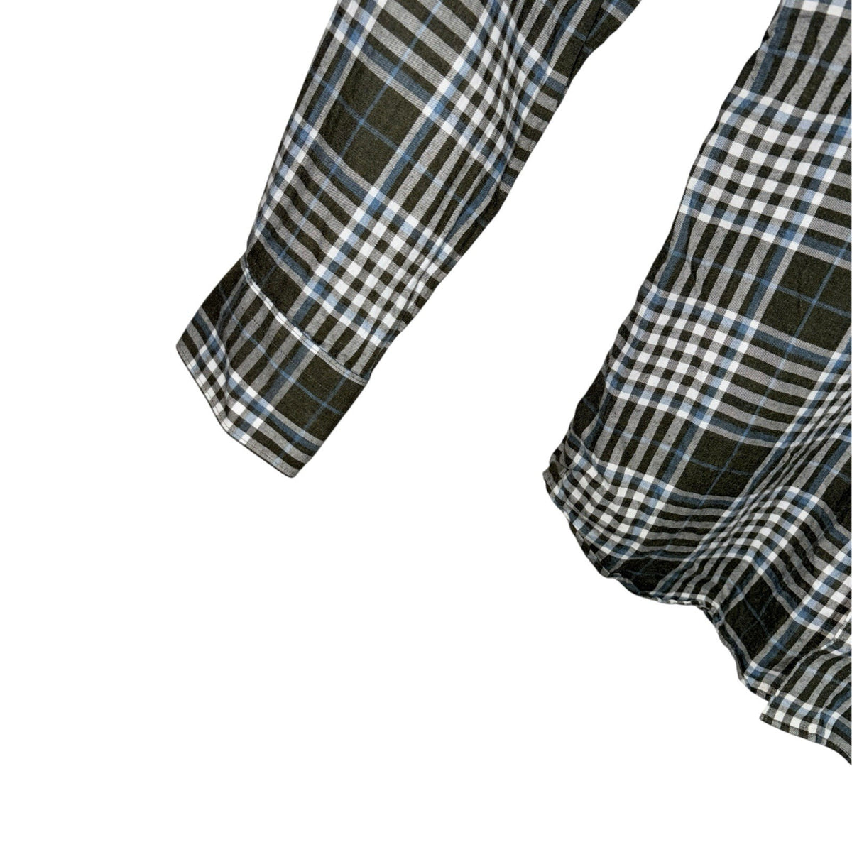 Banana Republic Men's Size Med Tailored Slim Fit Plaid Shirt Green White Blue