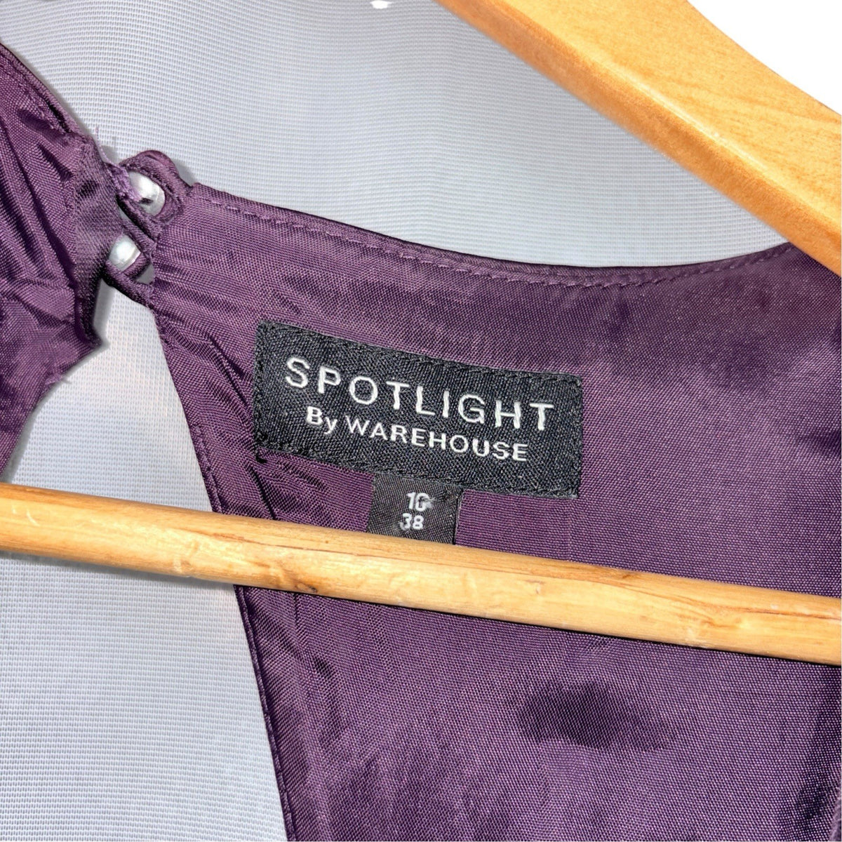 Warehouse Spotlight Women's Size UK 10 Occasions Dress Deep Purple Zip Rear Worn