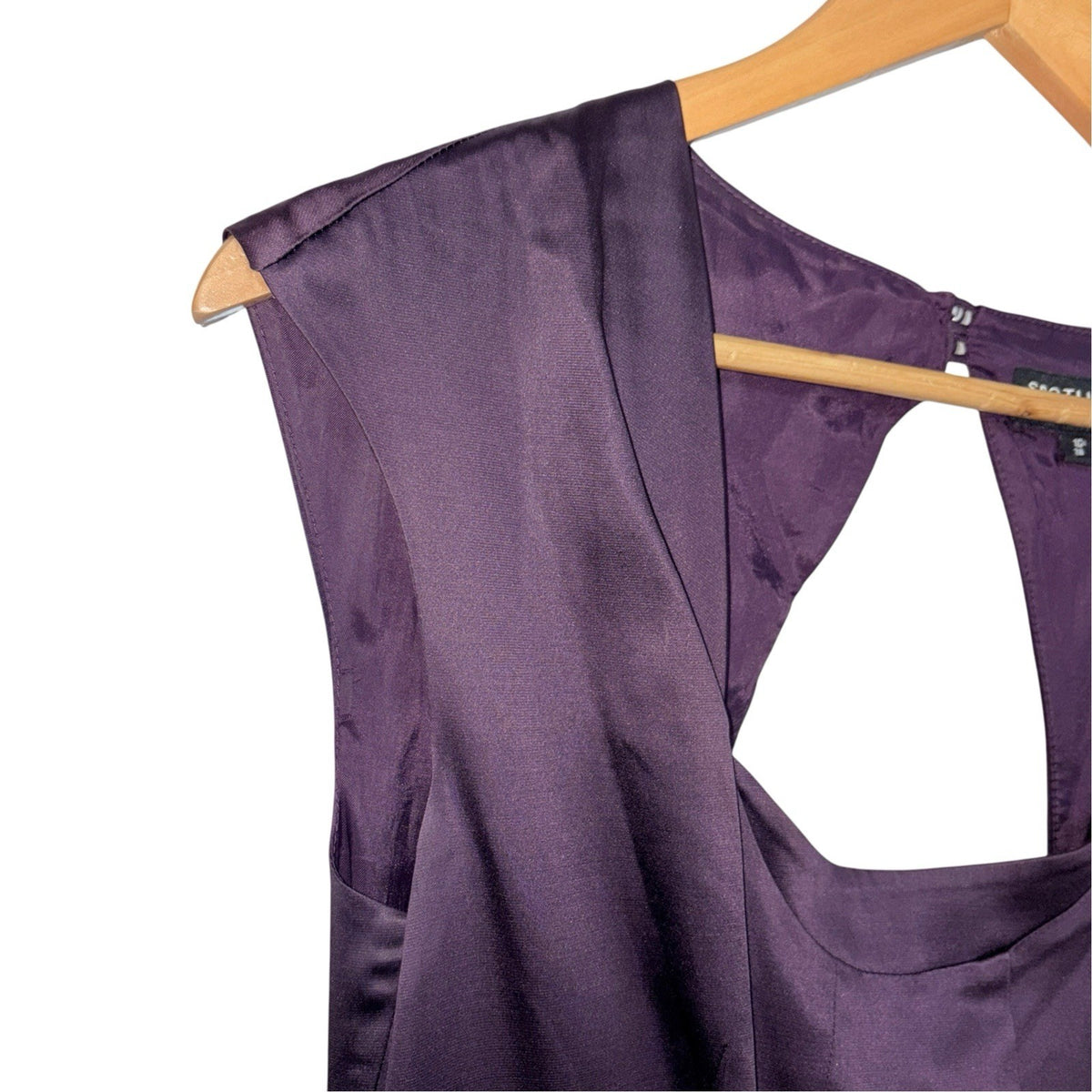 Warehouse Spotlight Women's Size UK 10 Occasions Dress Deep Purple Zip Rear Worn