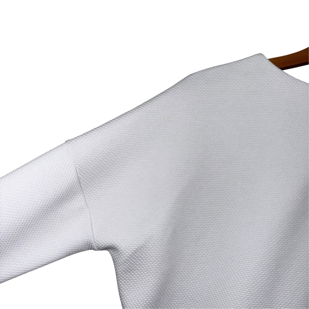 Benetton Size UK 16 Jumper Top Long Sleeve White Grey Rear Zip Futuristic VGC