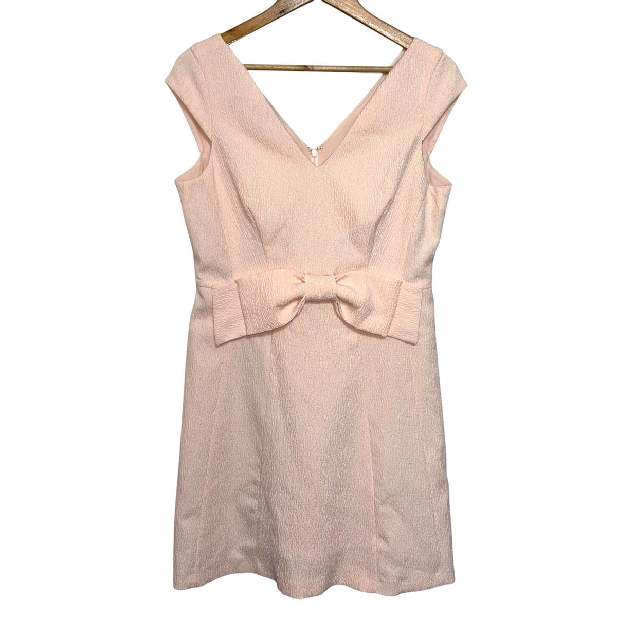 Coast Women's Size UK 14 Sleeveless Dress Pale Pink Bow Detail Zip Occasions VGC